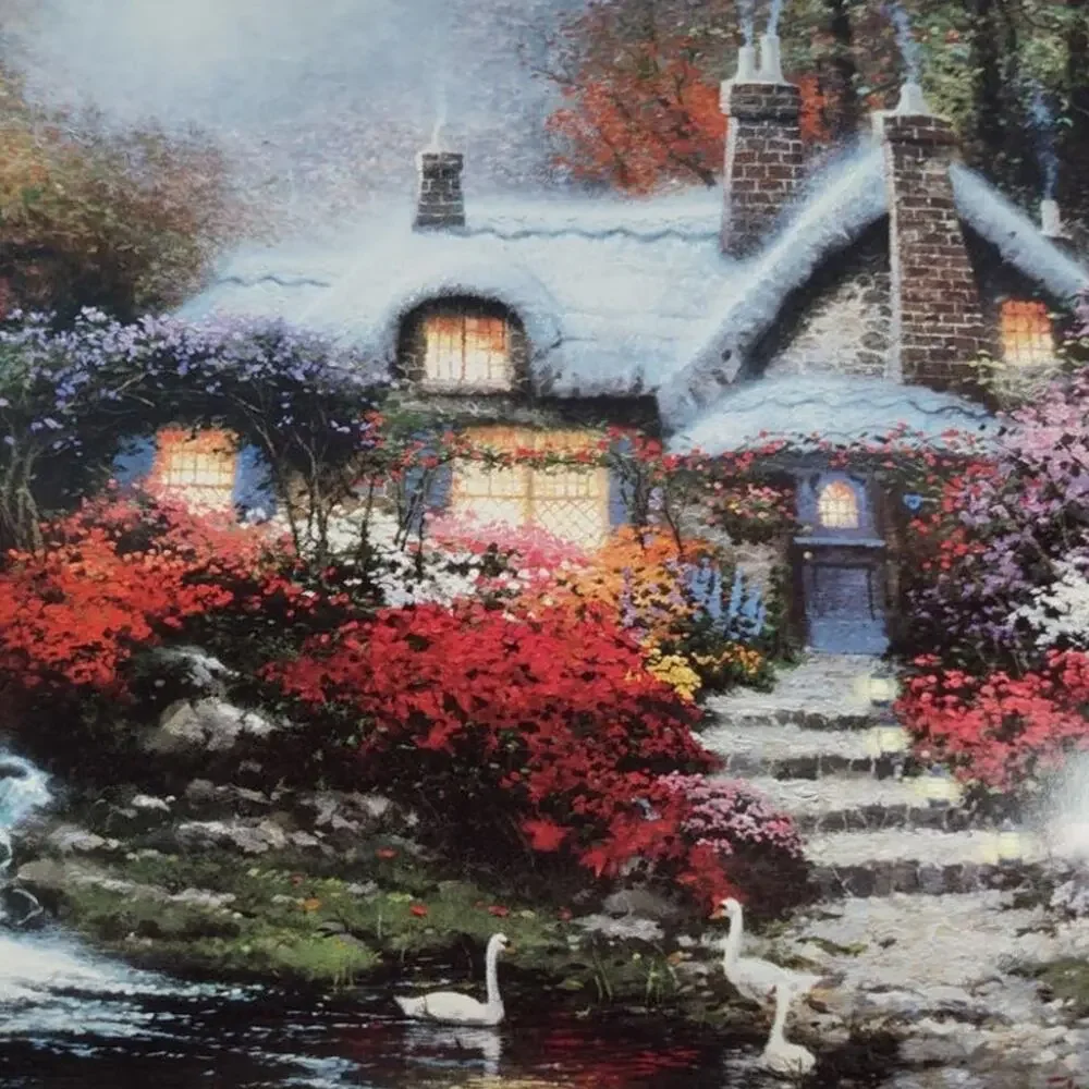 Thomas Kinkade Cottages & Country Places Paintings Calendar 1994 Frameable Art